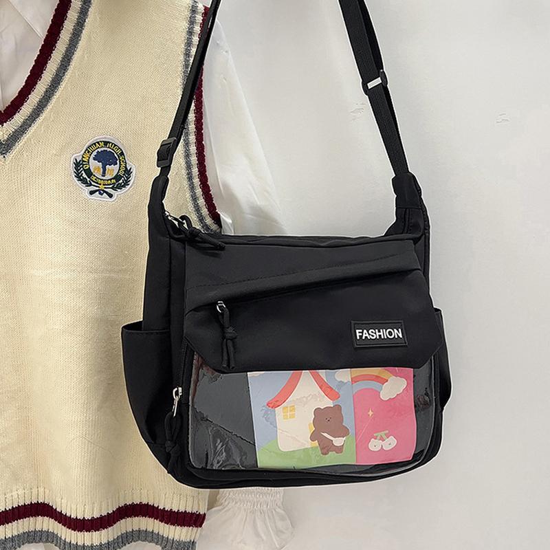 Black Solid One Handle Sling Bag