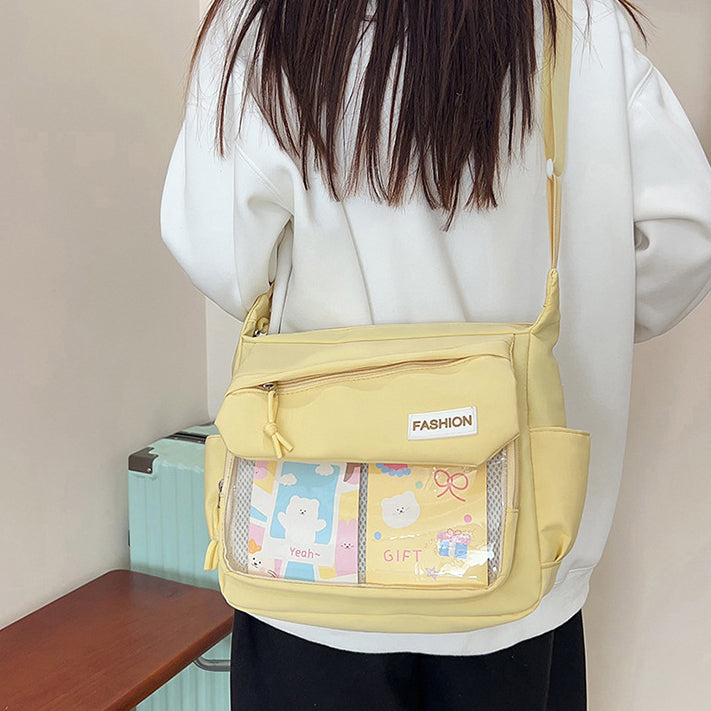 Black Solid One Handle Sling Bag