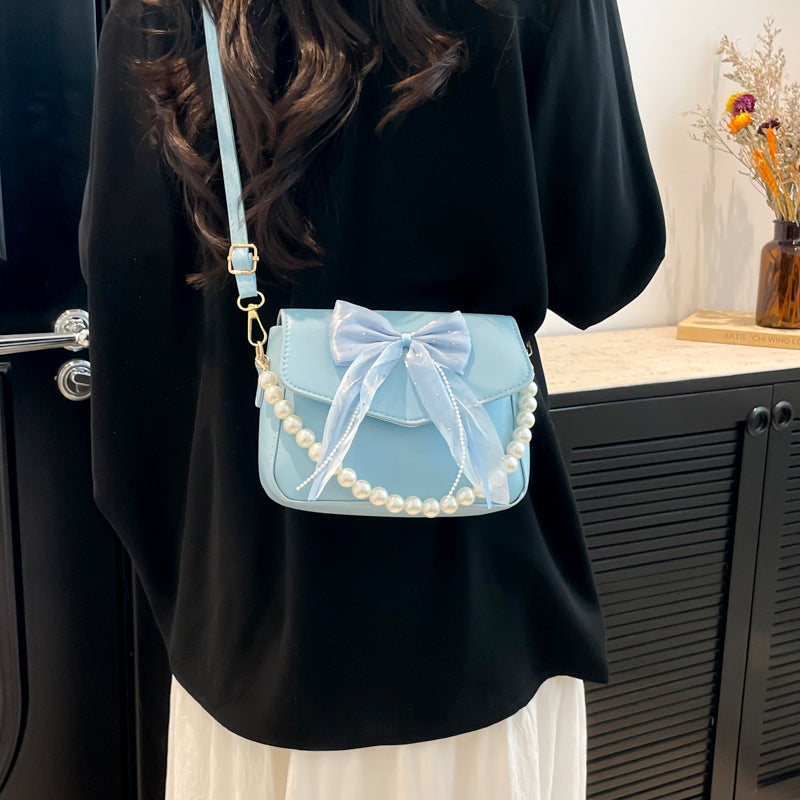 PU Bow Detail Structured Sling Bag