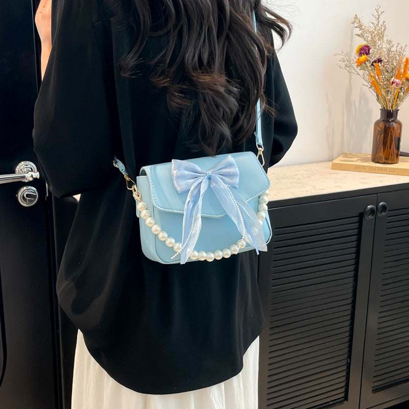 PU Bow Detail Structured Sling Bag