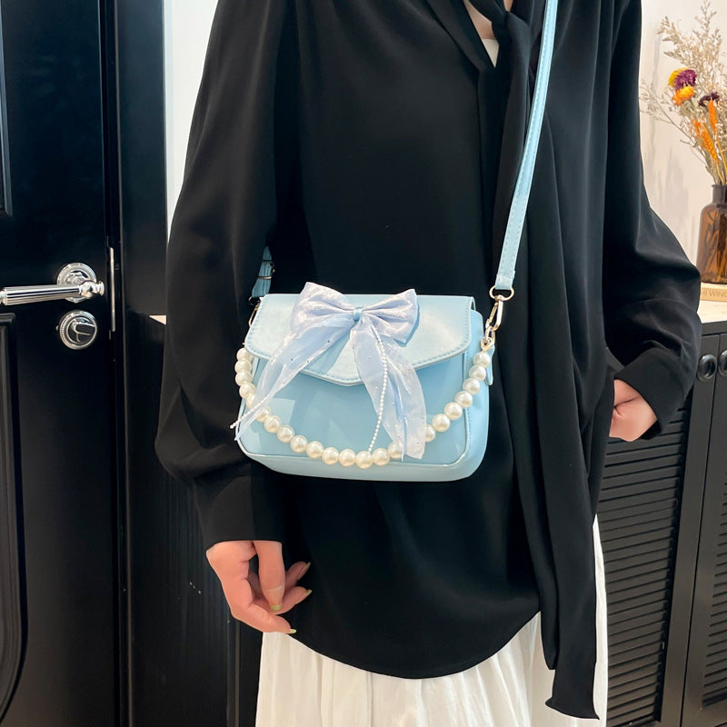 PU Bow Detail Structured Sling Bag
