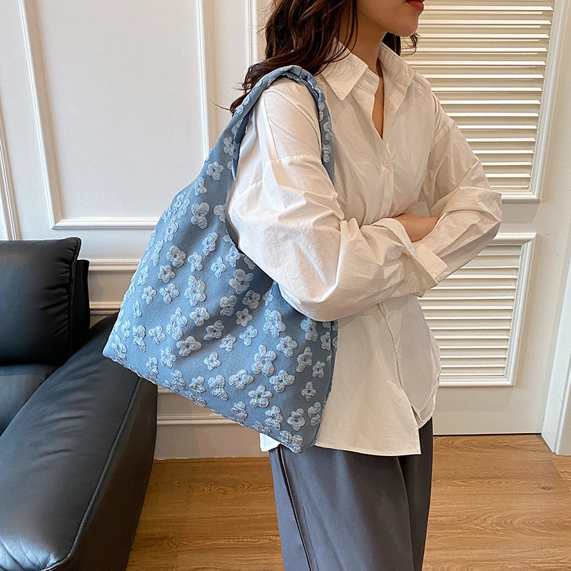 Floral Embellished Bucket Shoulder Bag