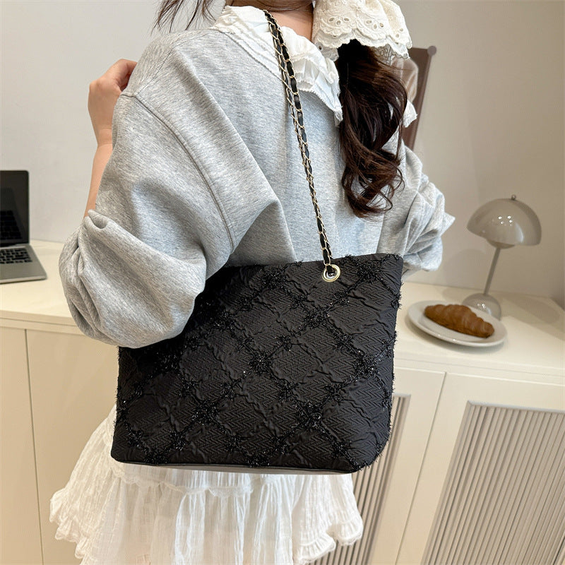 Textured Bucket Shoulder Bag