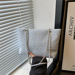 Geometric Textured Bucket Shoulder Bag