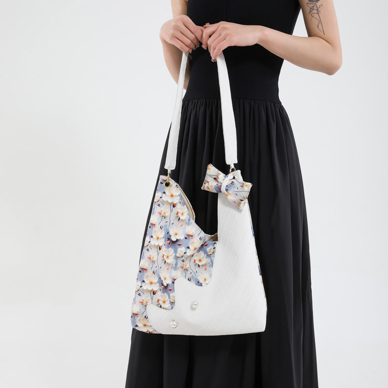 Black Printed One Handle Handheld Bag