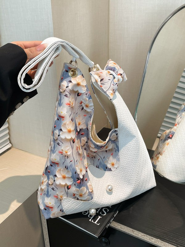 Black Printed One Handle Handheld Bag