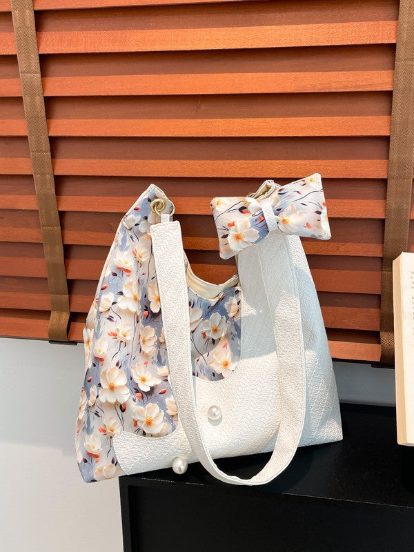 Black Printed One Handle Handheld Bag