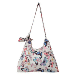 Black Printed One Handle Hobo Bag