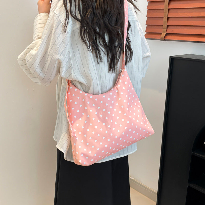 Black Printed One Handle Hobo Bag