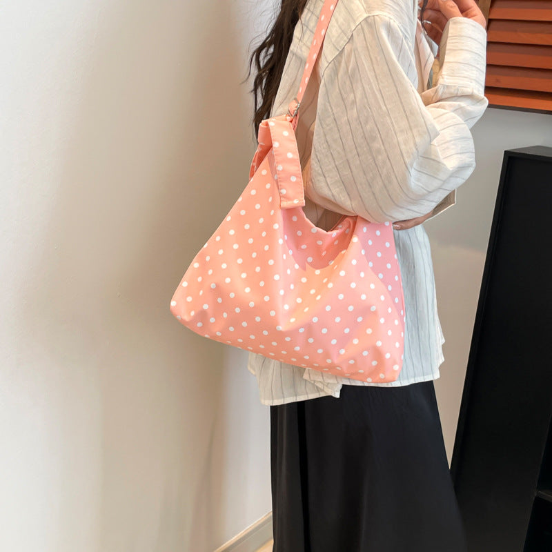 Black Printed One Handle Hobo Bag