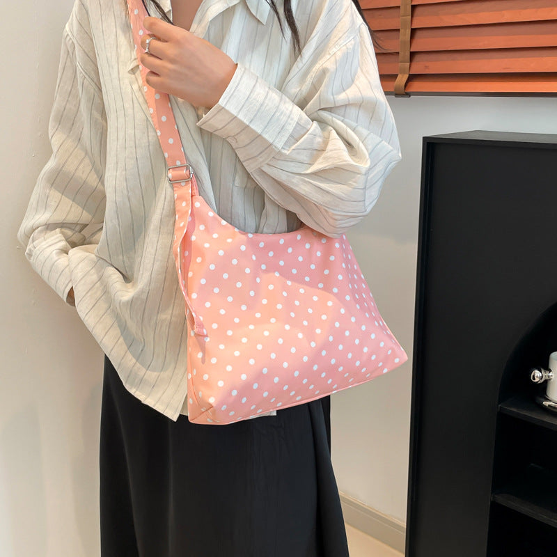 Black Printed One Handle Hobo Bag