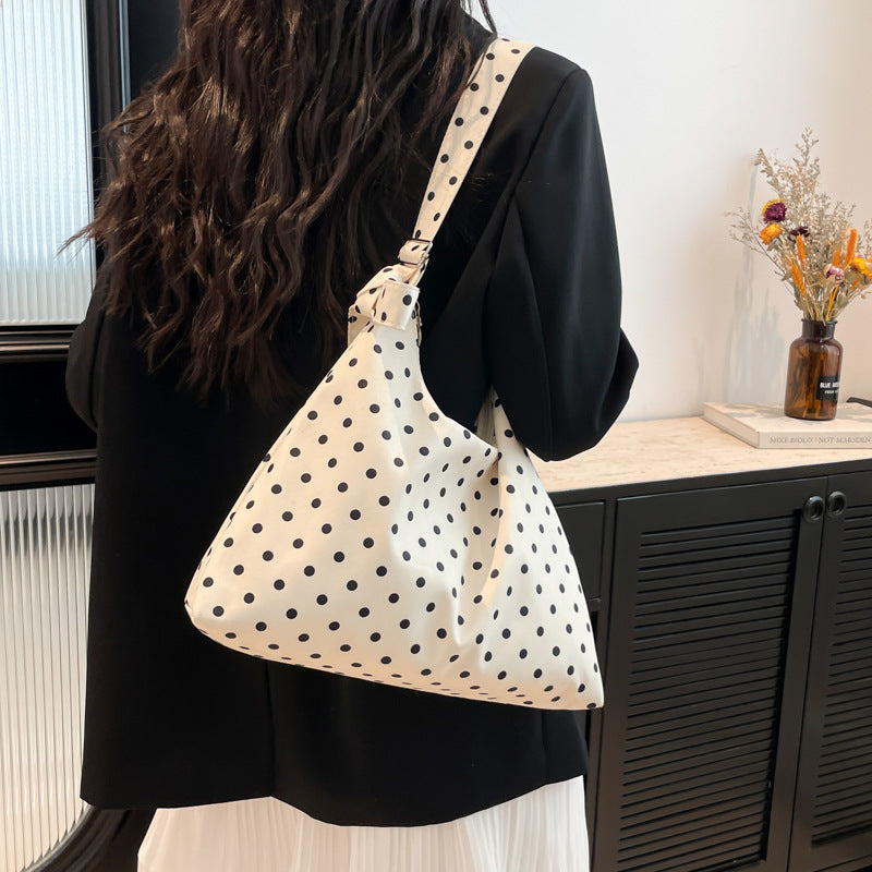Black Printed One Handle Hobo Bag
