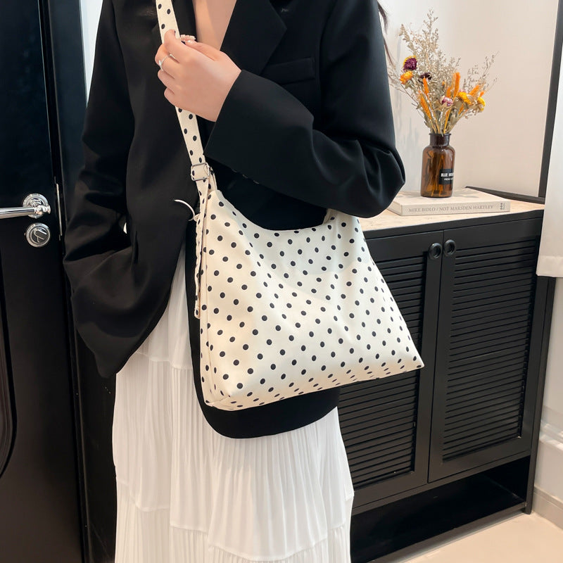 Black Printed One Handle Hobo Bag