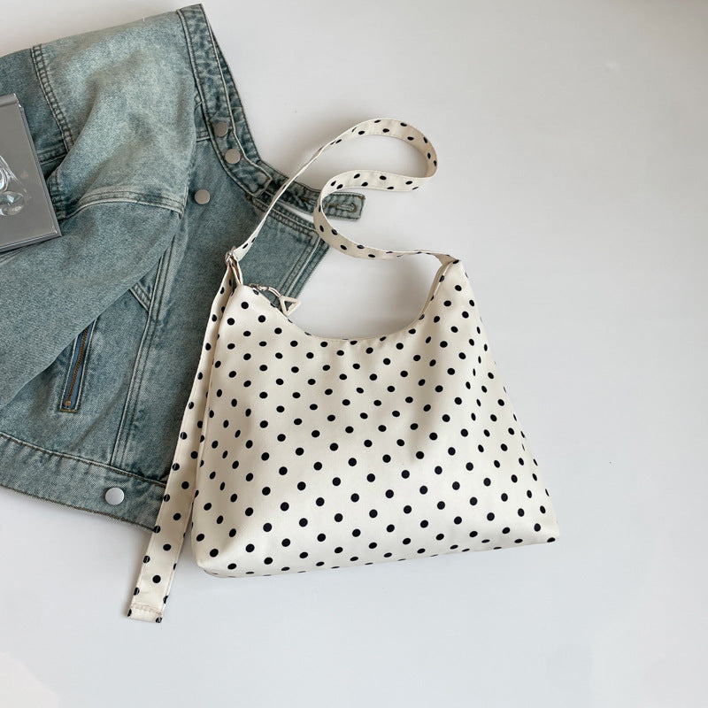 Black Printed One Handle Hobo Bag