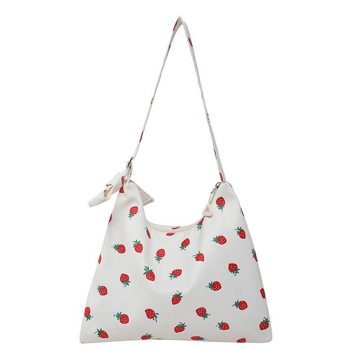 Black Printed One Handle Hobo Bag