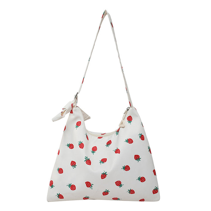 Black Printed One Handle Hobo Bag