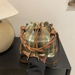 Checked Swagger Sling Bag with Applique