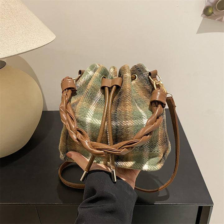 Checked Swagger Sling Bag with Applique