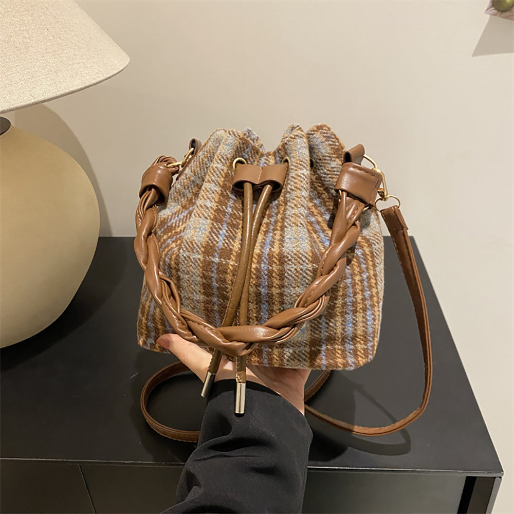 Checked Swagger Sling Bag with Applique