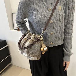 Checked Swagger Sling Bag with Applique