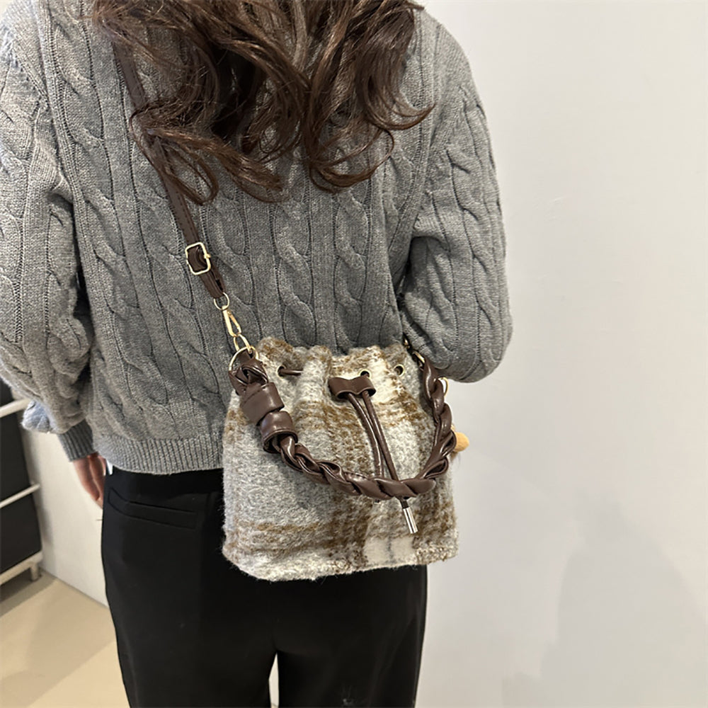 Checked Swagger Sling Bag with Applique