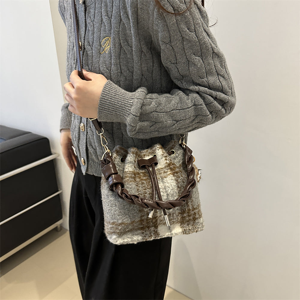 Checked Swagger Sling Bag with Applique