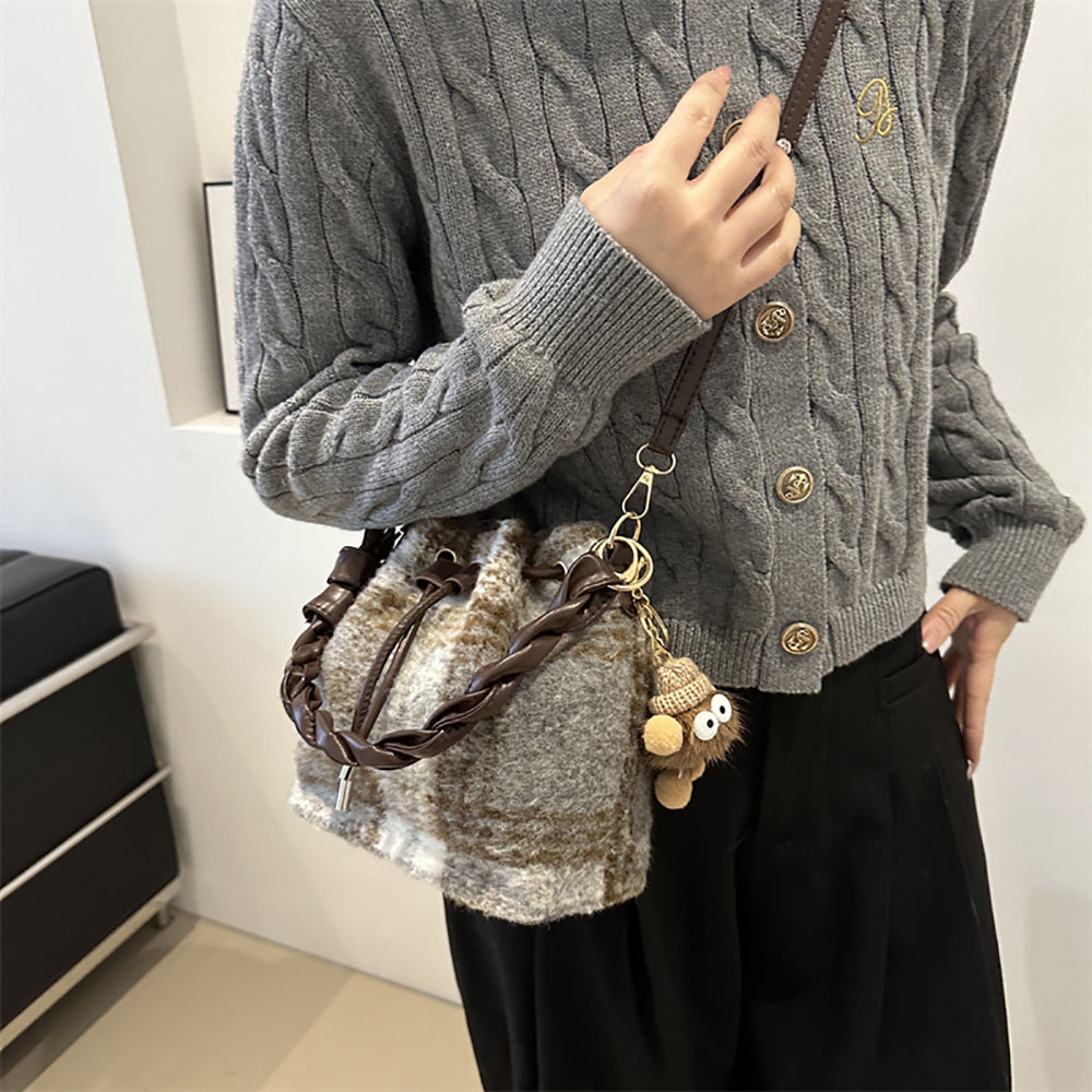 Checked Swagger Sling Bag with Applique