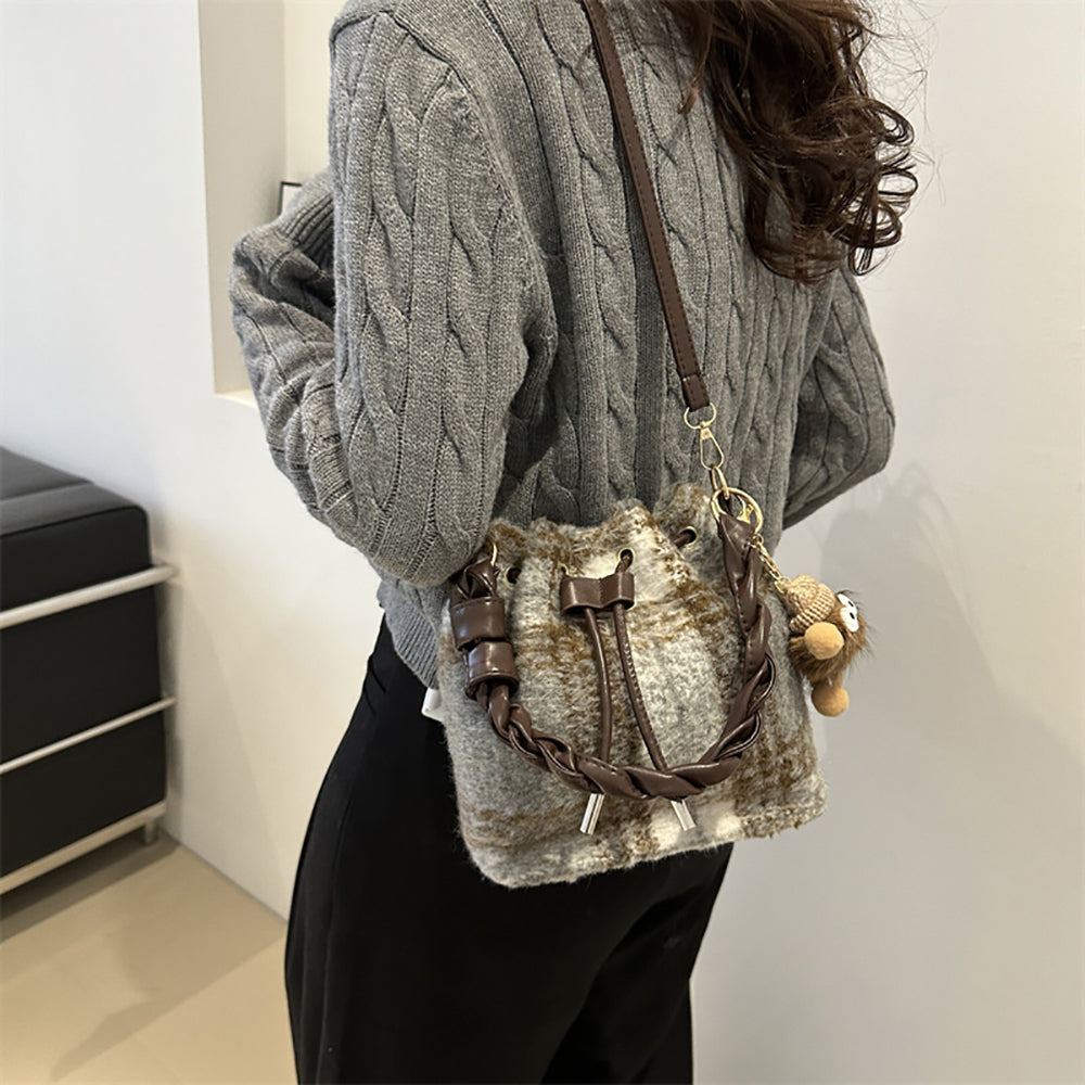 Checked Swagger Sling Bag with Applique