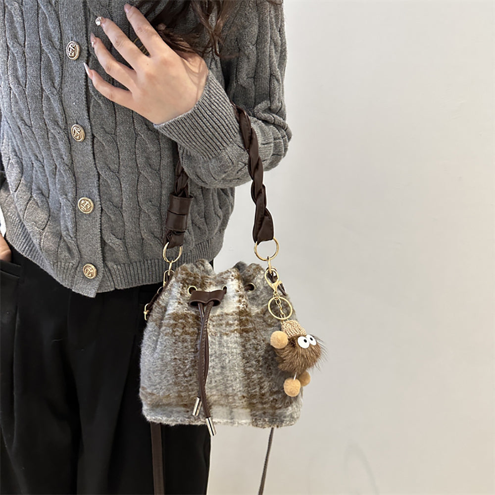 Checked Swagger Sling Bag with Applique