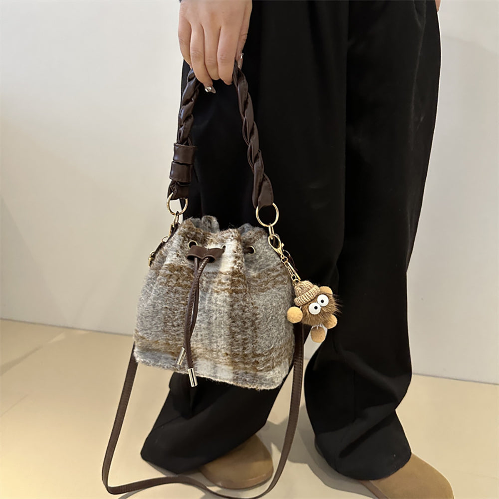 Checked Swagger Sling Bag with Applique
