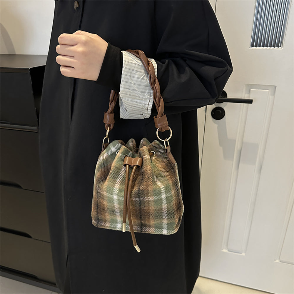 Checked Swagger Sling Bag with Applique