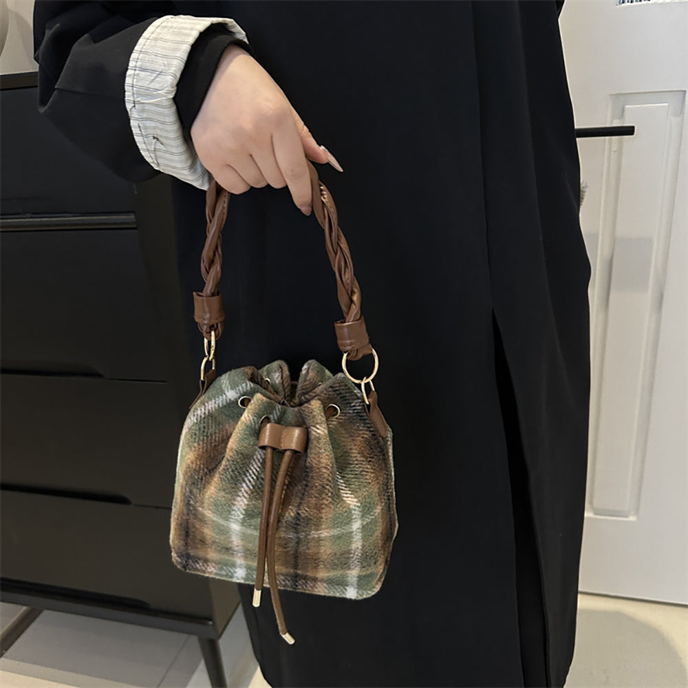Checked Swagger Sling Bag with Applique