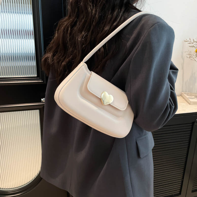Black Solid One Handle Tote Bag