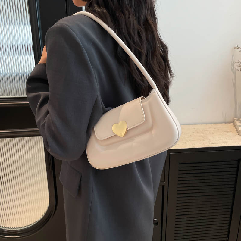 Black Solid One Handle Tote Bag