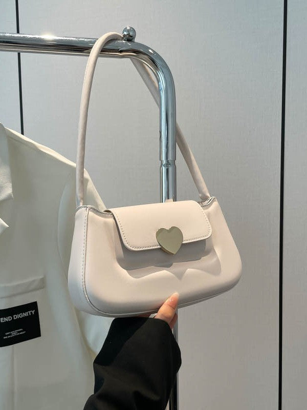 Black Solid One Handle Tote Bag