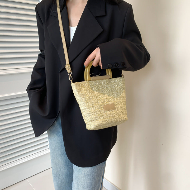 Black Textured One Handle Hobo Bag