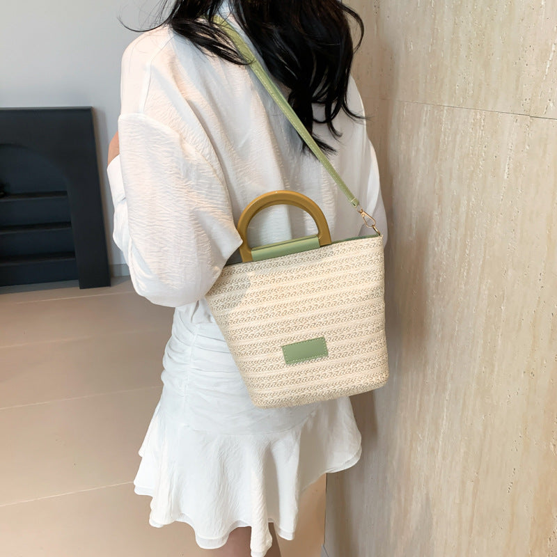 Black Textured One Handle Hobo Bag
