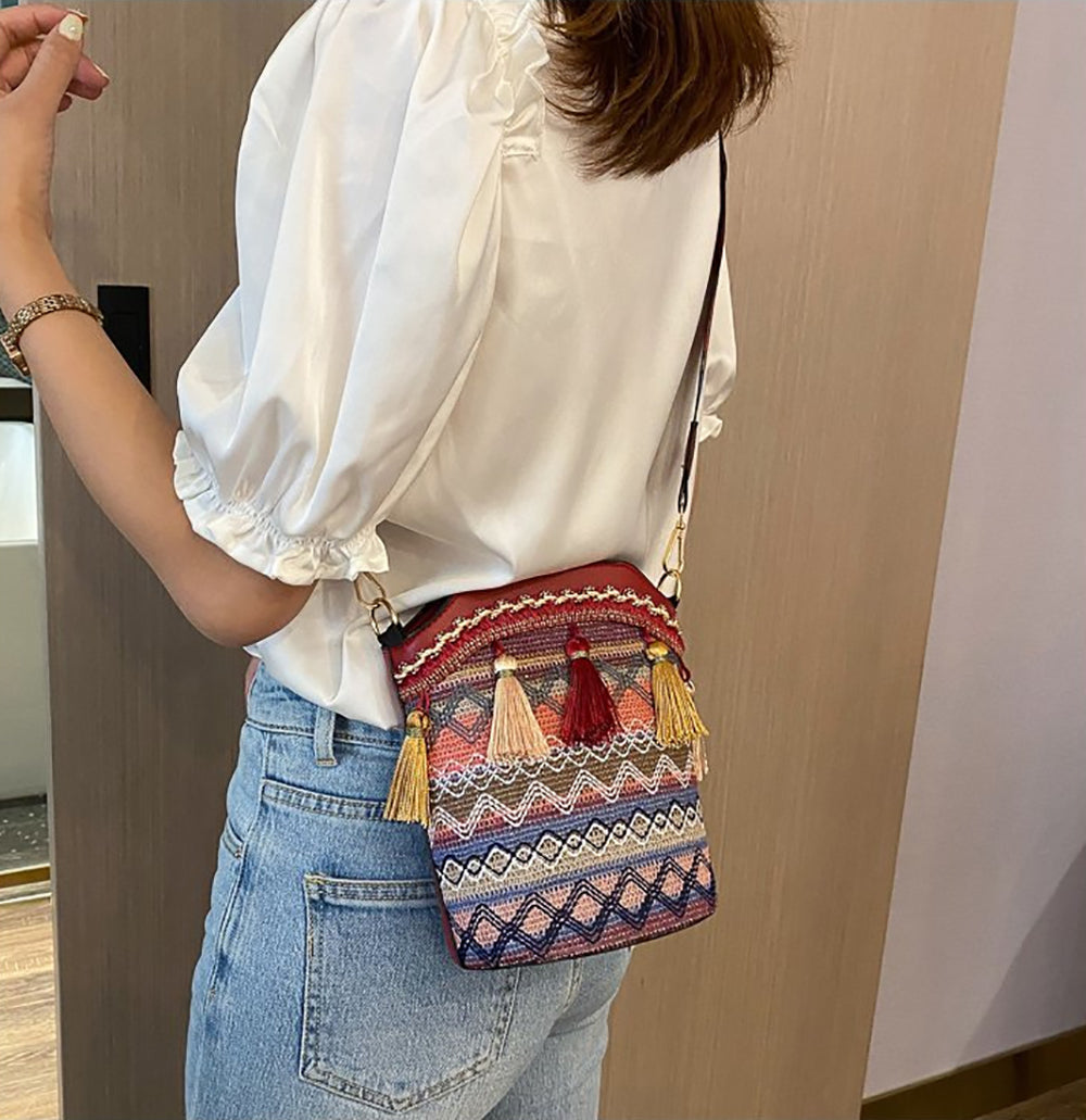 Printed PU Bucket Handheld Bag