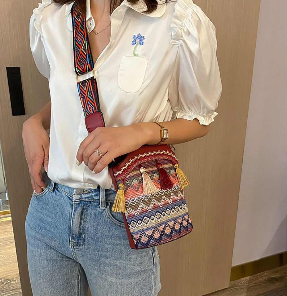 Printed PU Bucket Handheld Bag