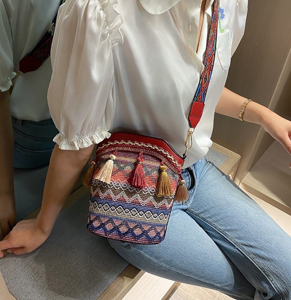 Printed PU Bucket Handheld Bag
