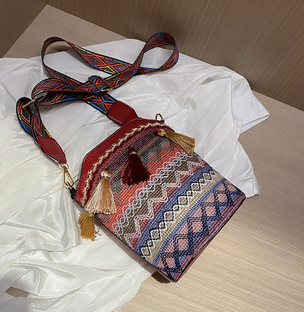 Printed PU Bucket Handheld Bag
