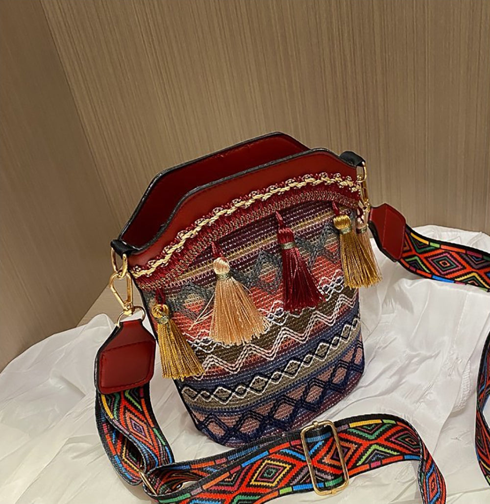 Printed PU Bucket Handheld Bag