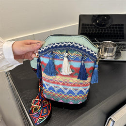 Printed PU Bucket Handheld Bag