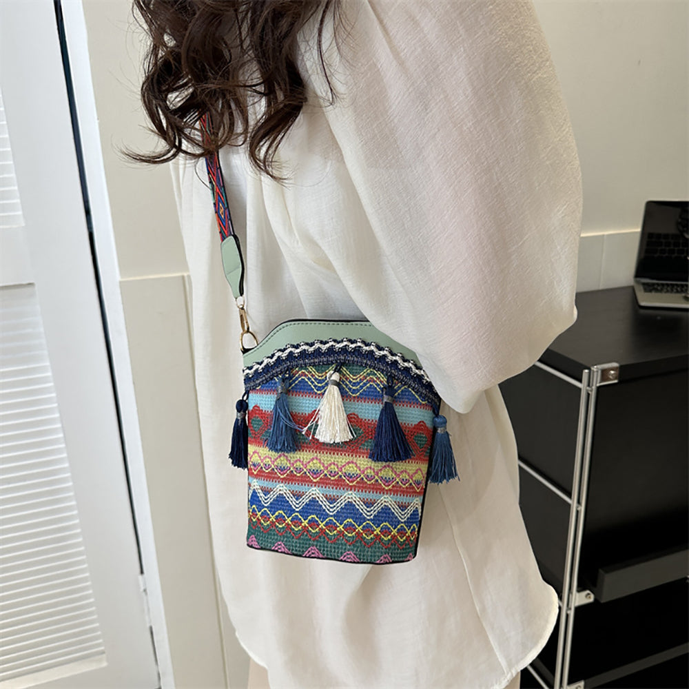 Printed PU Bucket Handheld Bag