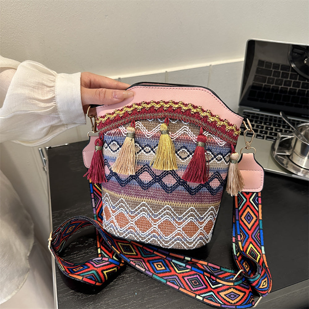 Printed PU Bucket Handheld Bag