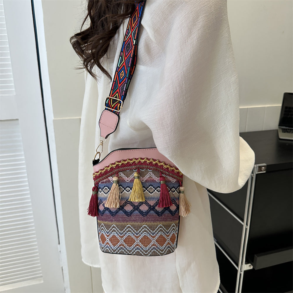 Printed PU Bucket Handheld Bag