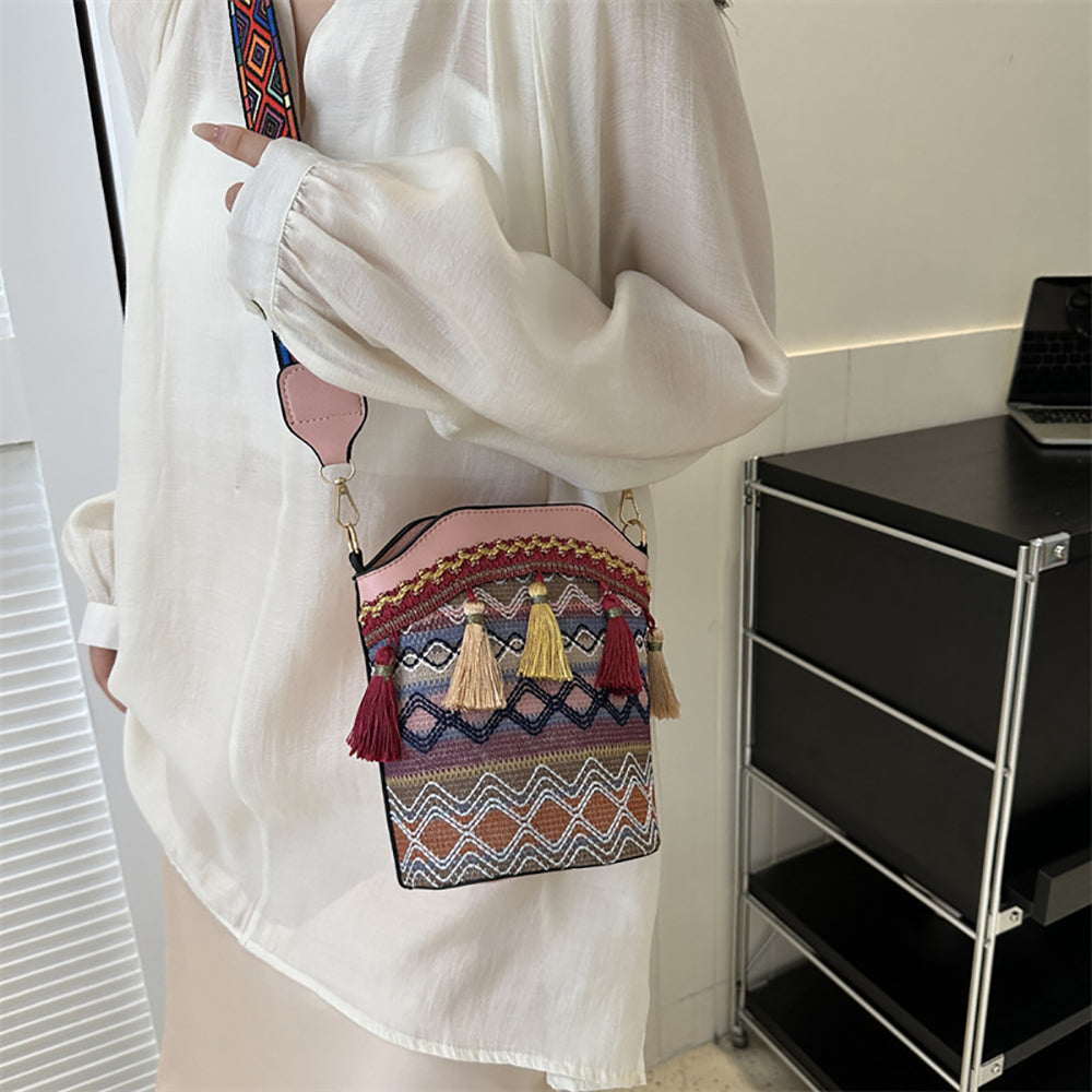 Printed PU Bucket Handheld Bag