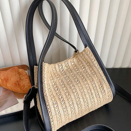 Black Textured One Handle Handheld Bag