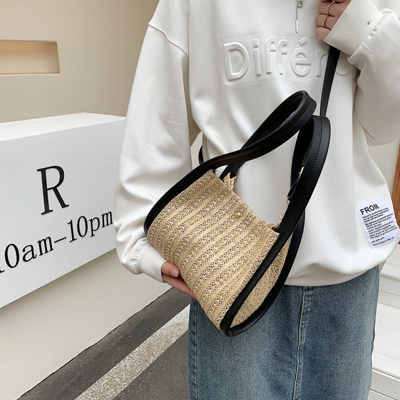Black Textured One Handle Handheld Bag