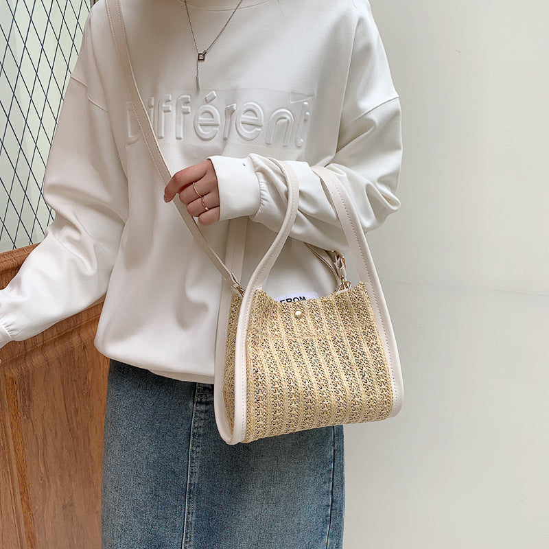 Black Textured One Handle Handheld Bag
